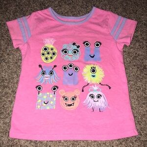 Garanimals Pink Short Sleeve Top Shoulder Stripes